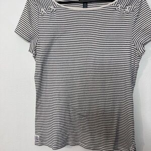 Striped Black and White Women's Top